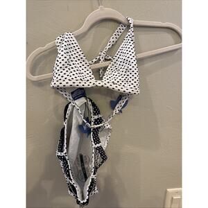 SWIM BATHING Suit Bikini Buzios Brazil Medium White /Black NWT Beach Resort